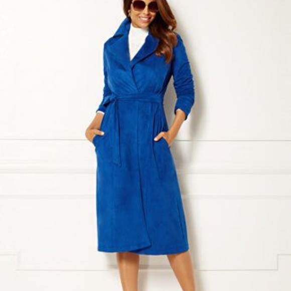 eva mendes for New York & Company Jackets & Blazers - Eva Mendez Faux Suede Trench Coat NWT M